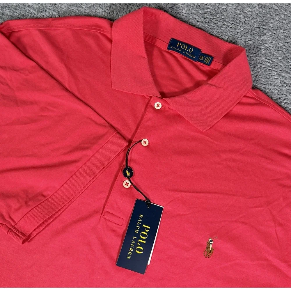 NWT Polo Ralph Lauren Men's 2XLT Red Soft Touch Short Sleeve Polo Shirt 2XL TALL